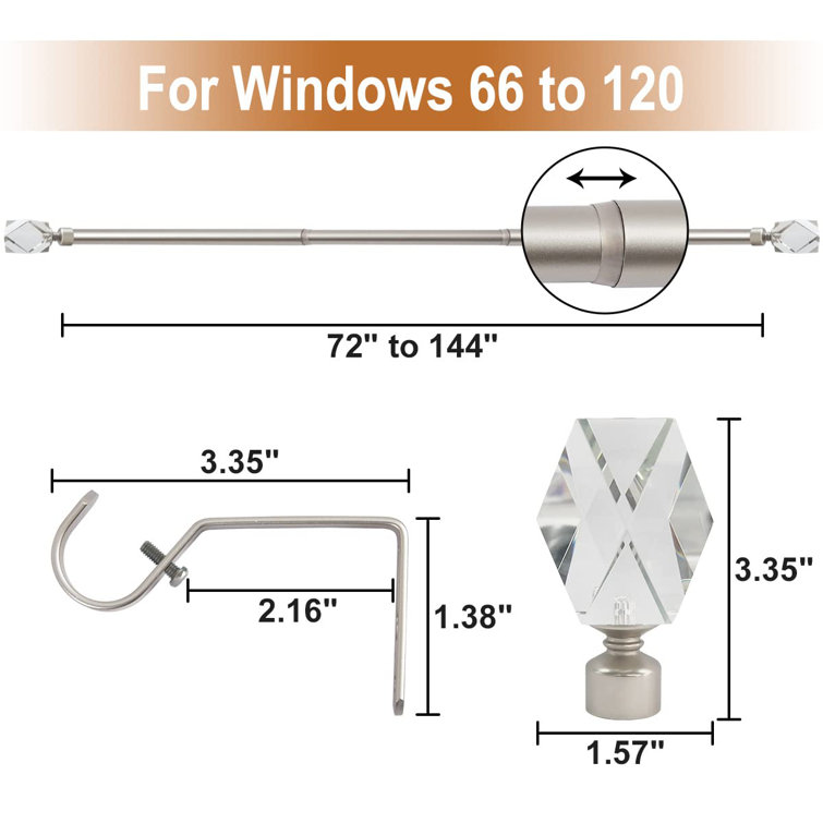 Rosdorf Park Eryanna Adjustable Single Curtain Rod | Wayfair